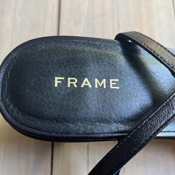 Frame Le Braxton Strappy Leather Black Sandal Square Toe Women EUR 39.5 US 9 - Picture 14 of 15